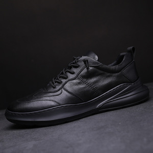 Men's Sporty <b>Lace</b>-Up Slip-On <b>White</b> Walking Shoes Genuine Leather Rubber Outsole Cushioning Light Solid Fashion Trend Closed Toe - Product Image 2