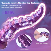 Vibromasseur fantaisie en forme de tentacule d'octopus, vibrant et ondulant, avec ventouse, télécommande via application, pour stimulation du point G et anale