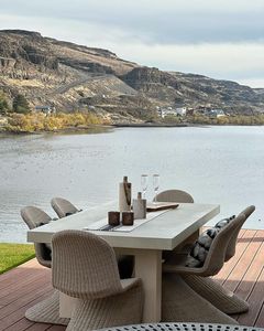 Table d'extérieur ronde en béton de style Wabi Sabi, minimaliste et moderne, résistante aux taches, pour jardin et balcon, mobilier B2B - Product Image 6