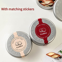 Boîte en métal ronde personnalisée avec logo RTS, boîte à biscuits, boîte à gâteaux, boîte à tiramisu, emballage pour pâtisserie, conteneur en métal