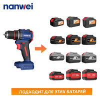 Perceuse sans fil Nanwei 10 mm sans balais 20 V à vitesse variable avec fonctions percussion et marteau pour le métal, personnalisable, support OEM