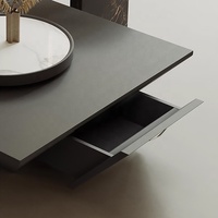 Meubles de salon design carrés, ensemble table basse en pierre moderne, table basse funky