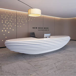 Mostrador de Recepción CR019 con Superficie de Piedra Rústica, Diseño Artístico Ondulado en FRP, Textura Similar a la Piedra, para Cafetería, Bar y Galería de Arte - Product Image 4