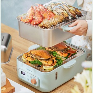 Cuiseur vapeur électrique multifonctionnel à 2 niveaux pour la maison, avec minuterie et contrôle de la température, pour la cuisson et la cuisson à la vapeur - Product Image 2