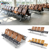 Chaise d'attente en bois personnalisable avec table basse, chaise d'hôpital, chaise d'attente en bois pour aéroport avec prise USB