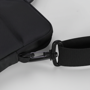 Maletín para portátil moderno de 14 pulgadas de cuero genuino con cierre de cremallera, estilo Simple duradero, modelo de PC 9658, Color negro - Product Image 1