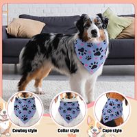 Fabricant vente en gros bandana de luxe réglable pour chien pour animaux de compagnie Logo personnalisé été Satin Polyester imprimé Jean matériel OEM ODM