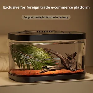 Transparante plastic viskom <span class=keywords><strong>aquarium</strong></span> micro landschap decoratieve bak voor kantoor schildpad vis huisdierbenodigdheden grensoverschrijdend - Product Image 4