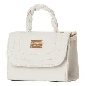 Bolso bandolera Fana Ruby White para mujer, estilo clásico de cuero sintético con asa superior y correa para el hombro para uso diario - Product Image 3