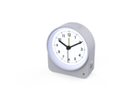 Jam Alarm Analog Quartz, pengeras suara jam Alarm dengan tampilan waktu Digital, lampu belakang meja samping tempat tidur klasik