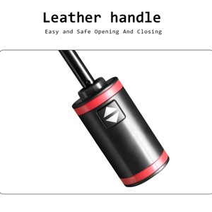 Unique Modern 3-Fold Fully-Automatic Straight Black Fiberglass <b>Frame</b> UV Protection Windproof Custom Color Ribs Umbrella for - Product Image 5