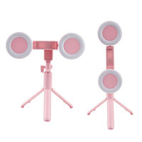 Lampe annulaire LED professionnelle USB portable pour téléphone, avec trépied pliable à rotation 360° pour selfie et beauté