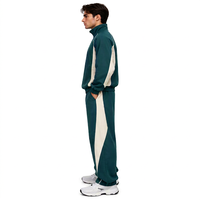 Ensemble de jogging pour hommes, ensemble deux pièces, veste en coton matelassée à fermeture éclair et pantalon de jogging, ensemble de survêtement en coton personnalisé pour hommes