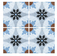 Carreaux d'intérieur Sunnda Country Style Greens, motif floral rustique moderne, bordure en porcelaine, 300x300mm, antibactériens, antidérapants