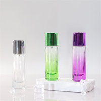 Botol Parfum Mewah 20ml, Botol Parfum Kaca Silinder 30ml, Botol Kosong Berwarna Fancy dengan Alas Tebal dan Tutup