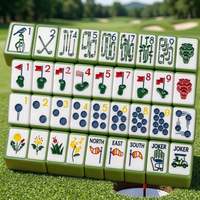 Tuiles de Mahjong Américaines de Luxe Personnalisées avec Logo, Thème Golf, en Acrylique Vert, pour le Divertissement en Extérieur et les Sports Saisonniers