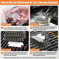 Brosse de nettoyage de barbecue en acier de 18'' avec grattoir, sans poils, robuste, pour fumeurs/barbecues au charbon/fours, outils de cuisson extérieurs