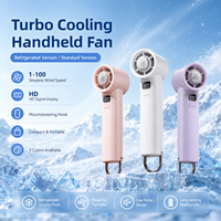 Ventilateur portable à affichage numérique HD, refroidissement par semi-conducteurs, 1 à 100 vitesses, pour femmes et hommes