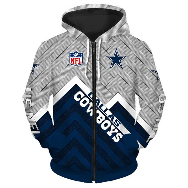 Wholesale NFLE Cowboys Logo American Football Team Logo Print Casual Warm Winter Fall men women Zip Up Hoodies Jackets