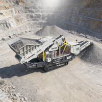 Concasseur à cône mobile sur chenilles pour pierres de carrière 260-585t/h, moteur AC et engrenages, machine minière à haute rigidité