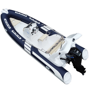 Bote Inflable Rígido de Hypalon PVC Negro de 19 Pies (5.80 <span class=keywords><strong>Metros</strong></span>), Yate Deportivo con Casco de Fibra de Vidrio en V Profunda, Estable para 8 Personas, Con/Sin Motor - Product Image 5
