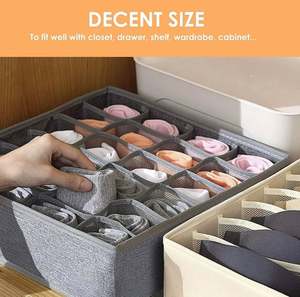 24 Cells Organizer Dividers <b>Drawer</b> Collapsible Closet Organization Foldable <b>Stackable</b> <b>Storage</b> Bin for Underwear Socks - Product Image 4