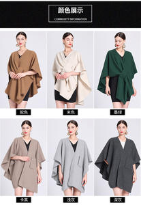 Whosale 2025 Novas Senhoras Camisola De Inverno Manto Elegante Plain Tamanho Livre Queda Quente Ruana <span class=keywords><strong>Poncho</strong></span> Frente Aberta para As Mulheres de Inverno - Product Image 5