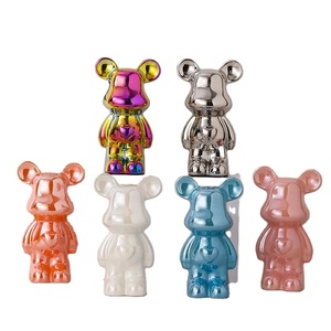 Figurine d'ours en céramique et émail <span class=keywords><strong>BESDER</strong></span>, objet de collection artistique, décoration de bureau et de salon, ornement européen électroplaqué - Product Image 1