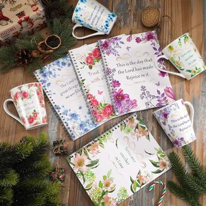 Set Regalo Cristiano di Tazze da Caffè per Donne, Set di 4 Tazze con Versetti Biblici Floreali e Quaderno Ispirazionale per Natale - Product Image 6