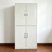 Kabinet Logam 4 pintu Modern untuk ruang tamu kantor kamar tidur rumah sekolah gym penggunaan kantor rumah solusi penyimpanan besi baja