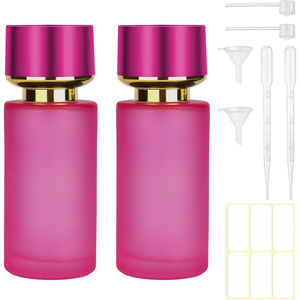 Luxury Flat Square Glass Perfume <b>Spray</b> <b>Bottle</b> 30ml/50ml <b>Empty</b> with Screw Cap Seal and Screen Printing - Product Image 1