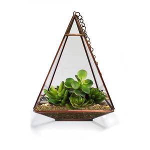 Boîte en verre à cadre en laiton glamour Terrariums Idéal pour la table de mariage et la décoration de la maison Porte-anneau en verre antique élégant - Product Image 1