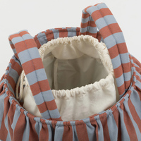 Sac organisateur de poussette portable avec design ourlet jupe, panier de rangement pour couches de bébé avec couvercle à cordon pour maman