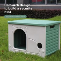 Nichoir pour chat d'extérieur 478, adapté à toutes les saisons, imperméable, résistant au soleil, respirant, petit, semi-fermé, en plastique, pour chats errants