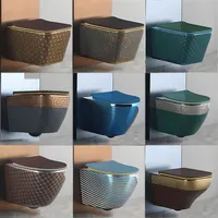 P-trap Gold Colored Ceramic Toilet Bowl, Sanitary Ware