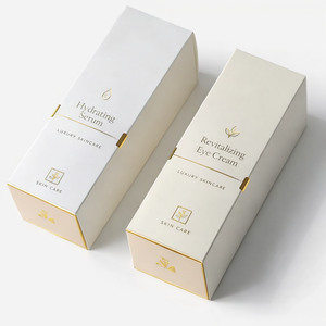 Boîte d'emballage cosmétique personnalisée recyclable en papier texturé, boîte pliante en carton pour soins de la peau, impression personnalisée par estampage à chaud - Product Image 4