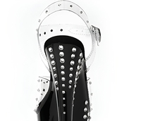 Chaussures de pole dance 20 cm (8 pouces) à strass ombrés, talons transparents en PVC pour strip-teaseuses, plateforme transparente, talon aiguille, logo personnalisé