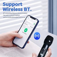Microphone sans fil professionnel pour enregistrement, système de sonorisation pour karaoké et fête, avec Bluetooth