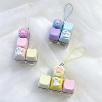 Nouveau porte-clés personnalisé 2026 en plastique avec 4 touches, clavier anti-stress, lumière LED, motif griffes de chien et de chat, breloque de sac