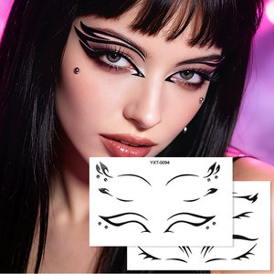 Adesivi Temporanei per Tatuaggi Viso RTS, Design Multicolore con Farfalle e Cuori in Lamina per Feste e Spettacoli - Product Image 1