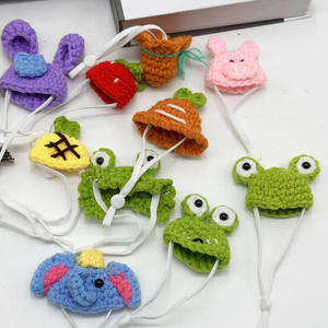 Hamster crocheté à la main ours en peluche chapeau tricoté à la main <span class=keywords><strong>sucre</strong></span> planeur voyage animal mignon Mini chapeau - Product Image 1