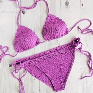 Bikini de Ganchillo Hecho a Mano Personalizado OEM, Traje de Baño de Spandex, Conjunto de Dos Piezas, Bikini de Tiras para Mujer - Product Image 1
