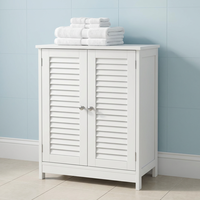 Armoire d'angle triangulaire moderne en MDF blanc pour salles de bain, avec double porte à persiennes, design gain de place pour hôtels