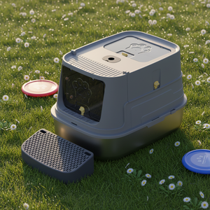 Bonne qualité et prix pour une litière pour chat semi-fermée extra-large en acier - Product Image 1