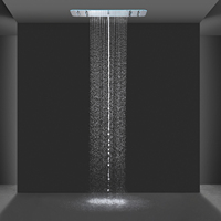 Ensemble de robinetterie de douche thermostatique numérique intelligent, système de douche multifonctionnel avec jets pluie et cascade, affichage LED de la température, pour hôtel