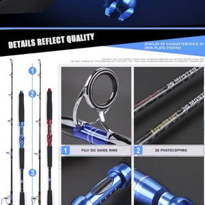 <span class=keywords><strong>Canne</strong></span> à Pêche <span class=keywords><strong>Lurekiller</strong></span> MASTER Carbone Fuji 150-350g pour Jigging Overhead en Eau Salée, Traîne et Spinning - Product Image 4