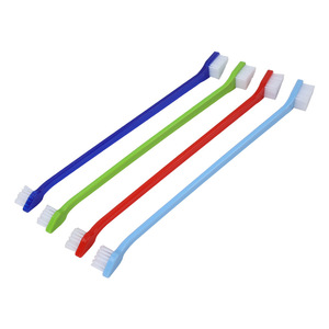 Brosse à dents personnalisable multicolore antibactérienne et écologique pour chiens, chats et petits animaux, double tête, design en plastique - Product Image 5