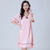Robe de nuit longue en soie de mûrier tricotée, épaisse, confortable et saine, pour la maison
