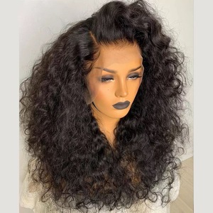 Perruque Courte Bouclée Noire Ondulée avec Dentelle Frontale pour Femmes Africaines, Européennes et Américaines, Couvre-Tête Complet - Product Image 2
