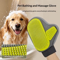 Gant de toilettage pour animaux à cinq doigts, à poils doux, pour le brossage, le bain, le massage et la désépaississement des poils des chiens et des chats, pour la main gauche et la main droite